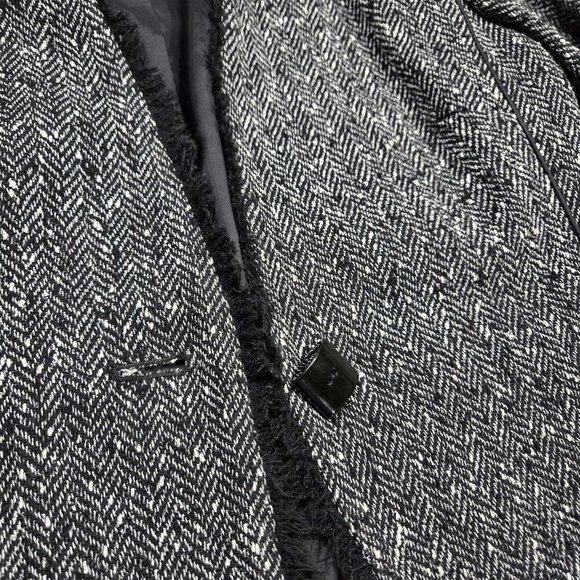 Doncaster Collection Blazer‎ Women's Size 8P Black Tweed Fringe Wool Blend - Picture 4 of 16